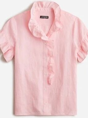 Pink J.Crew Linen Blouse - Perfect for Summer 00